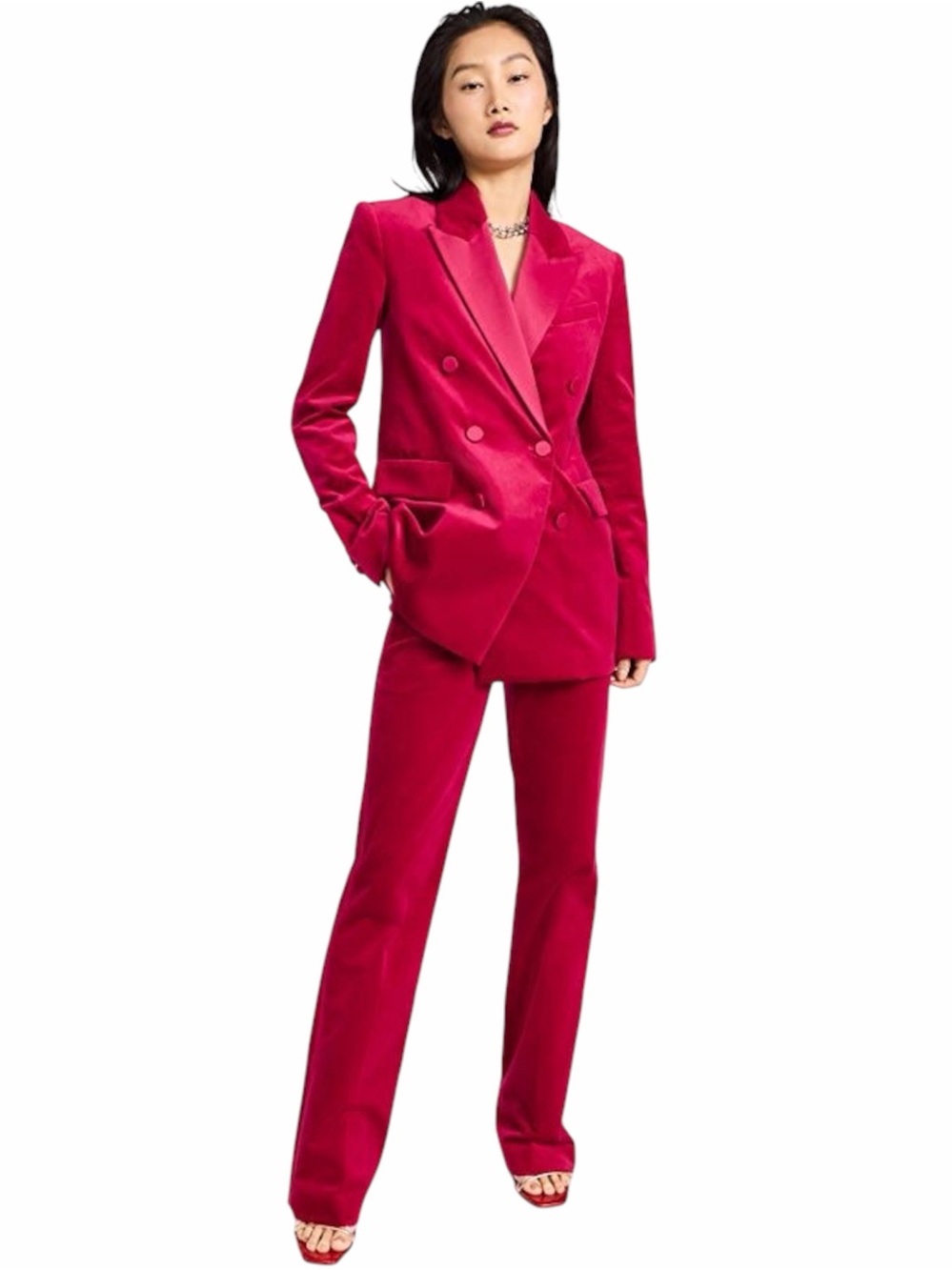 A.L.C. Declan Electric Pink Velvet Double Breasted Blazer Jacket Size 0